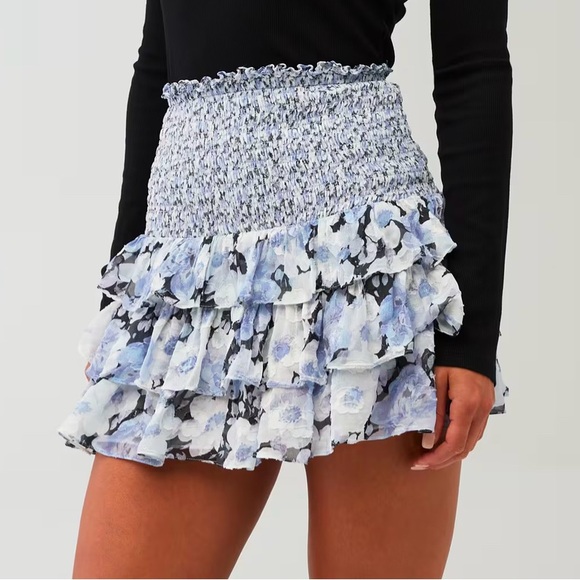 NEW LOVESHACKFANCY indigo skirt in waterfall